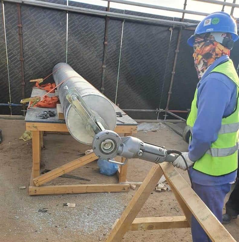 OTA Fiberglass pipe shaver joints to fit the male spigot into the female Pipe end.