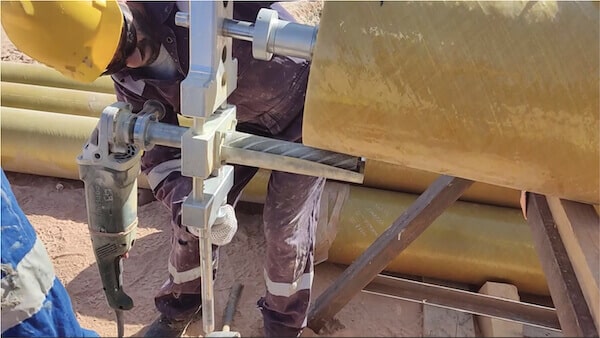 RTR Pipe Shaver Setup for Spigot in Adhesive Bond